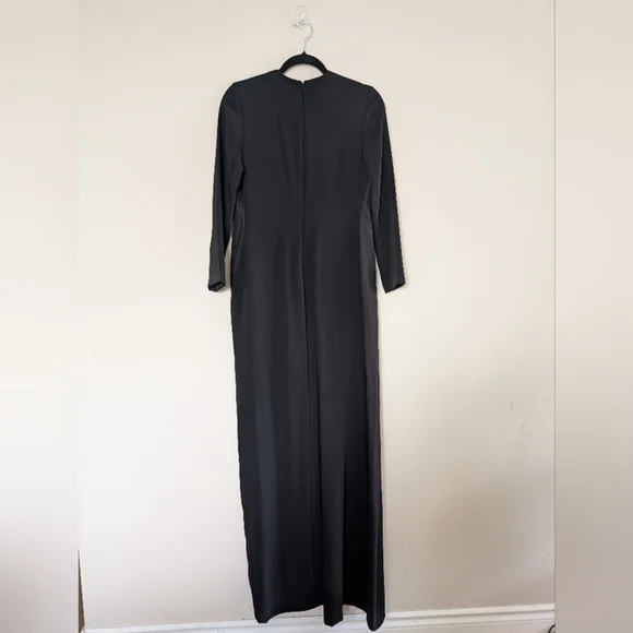 Jill Jill Stuart Long Sleeve High Slit Black Formal Evening Gown Size 0 - Picture 6 of 7